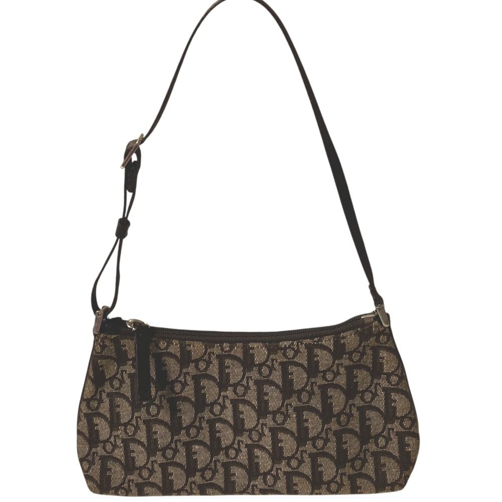 Christian Dior クリスチャンディオール トロッター ポーチ ブラウン レディース 古着