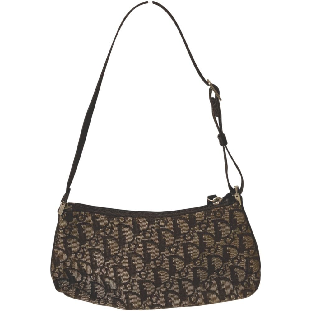 Christian Dior クリスチャンディオール トロッター ポーチ ブラウン レディース 古着