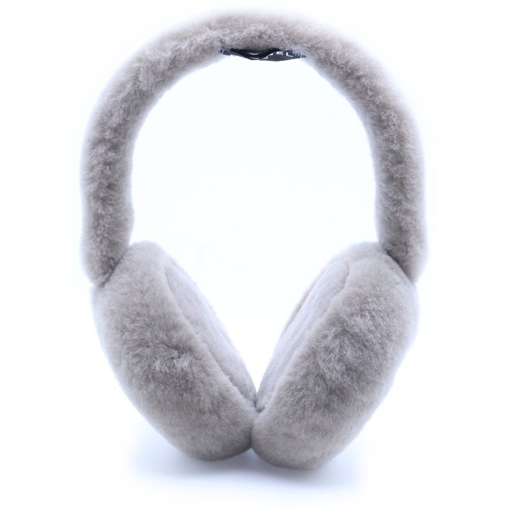 CHANEL シャネル ココマーク ロゴ刺繍 ボア イヤーマフラー 耳当て グレー ベージュ