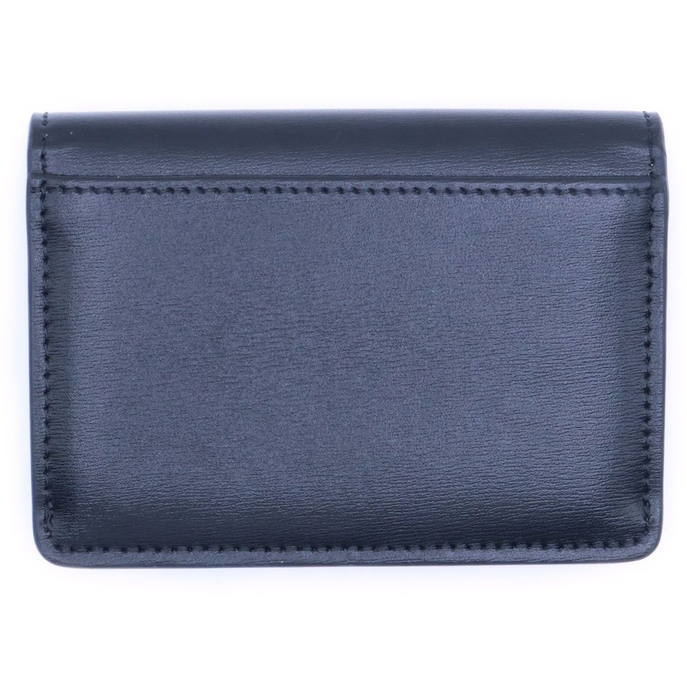 CELINE セリーヌ トリオンフ ロゴプレート レザー カードケース ゴールド金具 ブラック