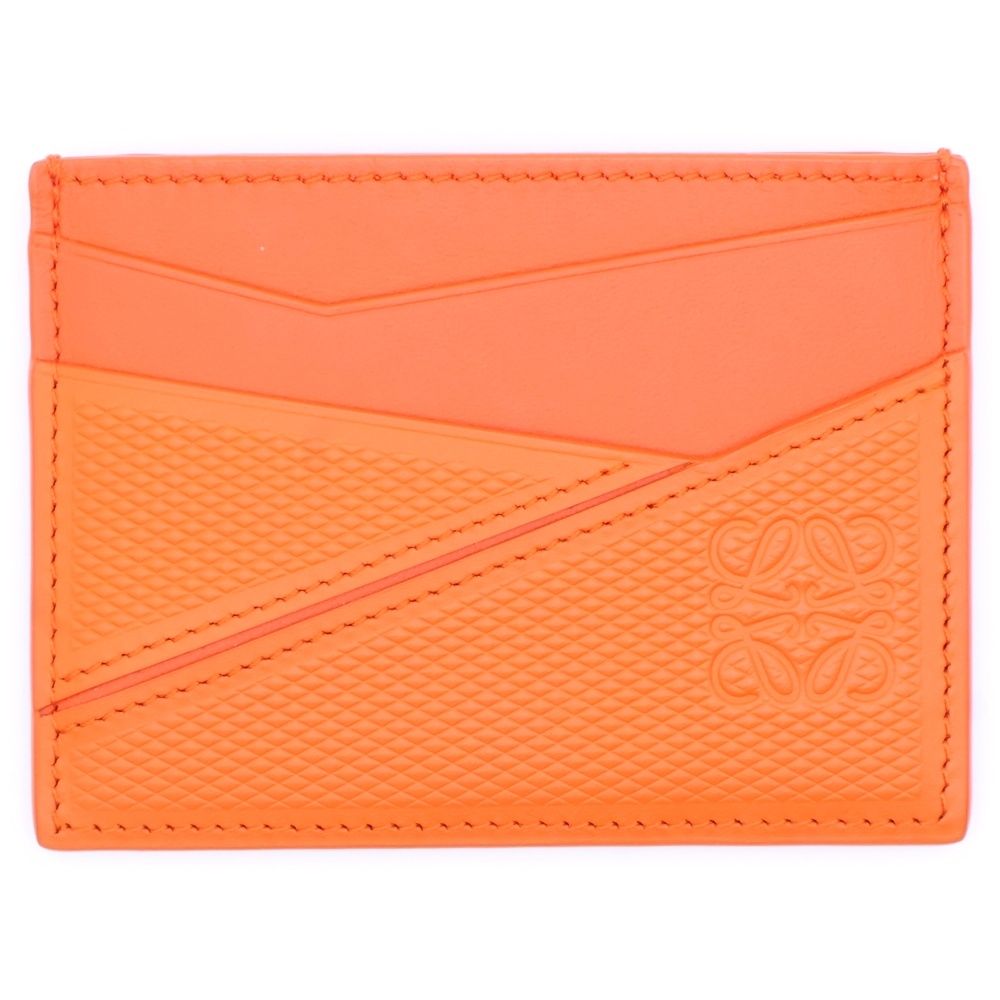 LOEWE ロエベ アナグラム パズルカードホルダー カードケース 名刺入れ オレンジ レザー