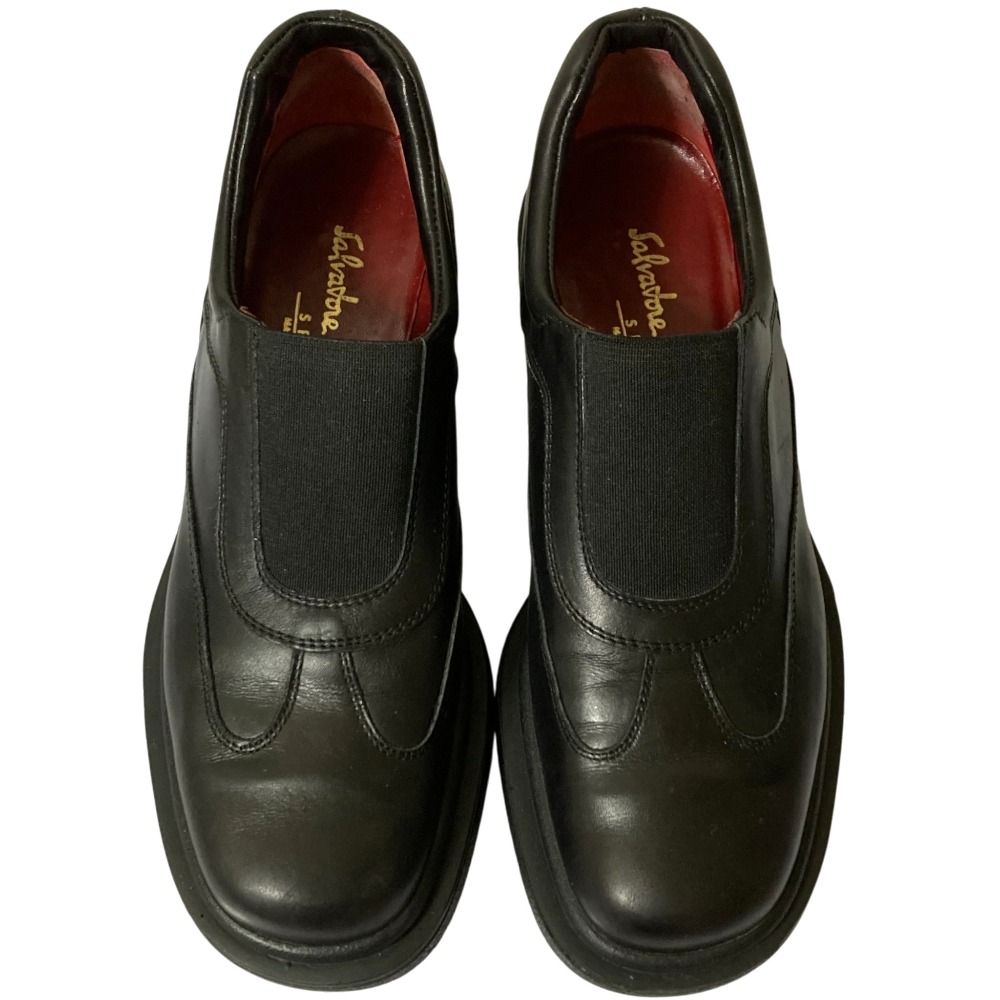 Salvatore Ferragamo サルヴァトーレフェラガモ APICE スリッポンシューズ 6 23-23.5 cm相当 ブラック レディース 古着