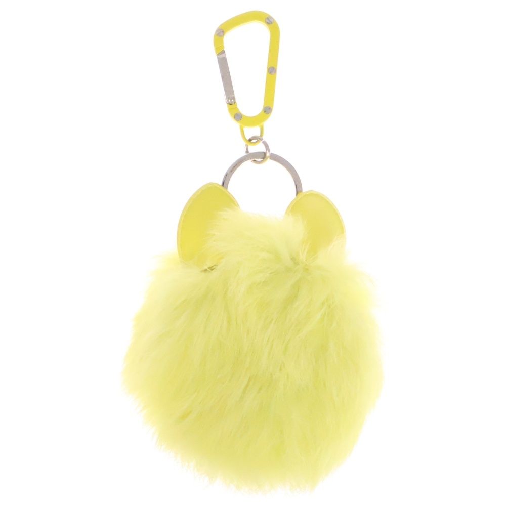 DIOR ディオール COOKIE バッグチャーム キーホルダー キーリング イエロー シルバー金具