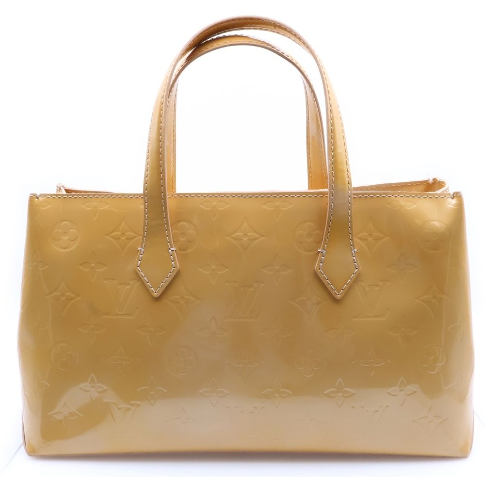 LOUIS VUITTON ルイヴィトン ヴェルニ ウィルシャーPM ジョーヌパッション ハンドバッグ ライトオレンジ パテント ゴールド金具 M91725