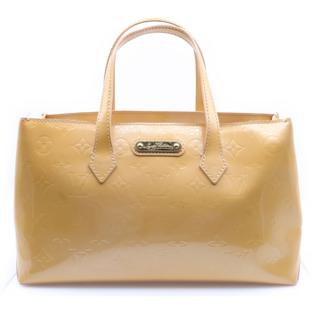 LOUIS VUITTON ルイヴィトン ヴェルニ ウィルシャーPM ジョーヌパッション ハンドバッグ ライトオレンジ パテント ゴールド金具 M91725
