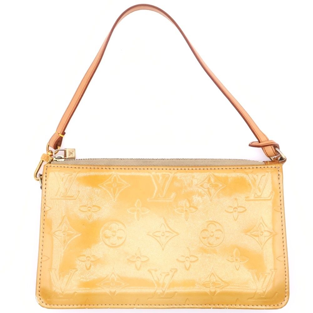 LOUIS VUITTON ルイヴィトン ヴェルニ レキシントン ハンドバッグ ミニバッグ ポーチ パテント ゴールド金具 イエロー M91058