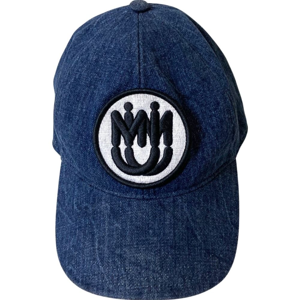 miumiu ミュウミュウ ロゴワッペン デニム ベースボール キャップ Sサイズ インディゴ レディース 古着