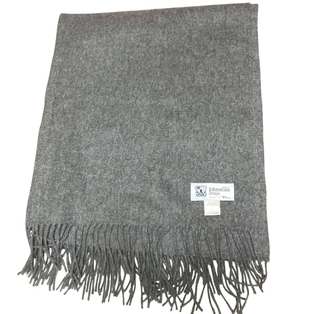 Johnstons of Elgin ジョンストンズオブエルガン ロンハーマン別注 カシミヤ100％ 大判マフラー ストール グレー レディース 古着