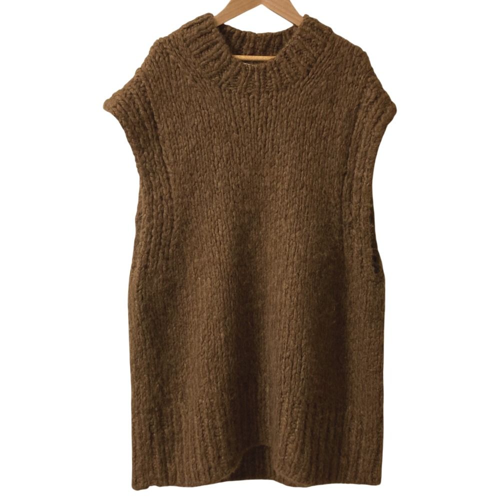 BLAMINK ブラミンク F CA HAND CN NSL カシミヤ100% ノースリーブ ハンドニット セーター サイズ38 ブラウン レディース 古着