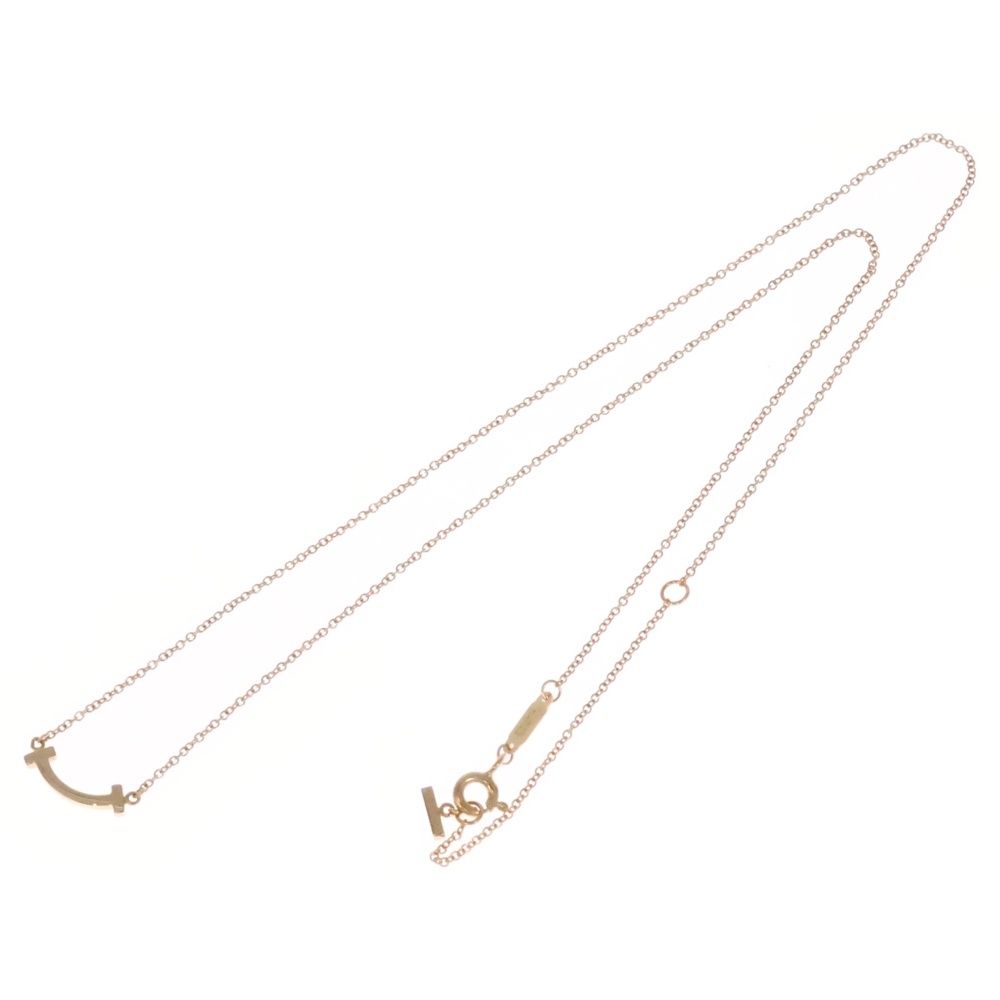 TIFFANY - Co. ティファニー Tスマイル ミニ ネックレス ペンダント チェーン ピンクゴールド Au750YG