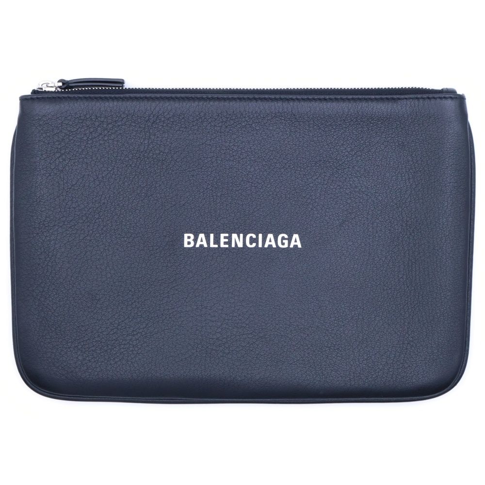 BALENCIAGA バレンシアガ ロゴ エブリディ レザー ポーチ クラッチバッグ ブラック 551992