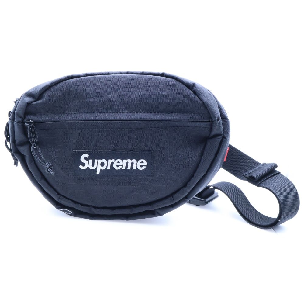 SUPREME シュプリーム 18AW Waist Bag ボックスロゴ キルティング ウエストバッグ クロスボディバッグ ショルダーバッグ ブラック