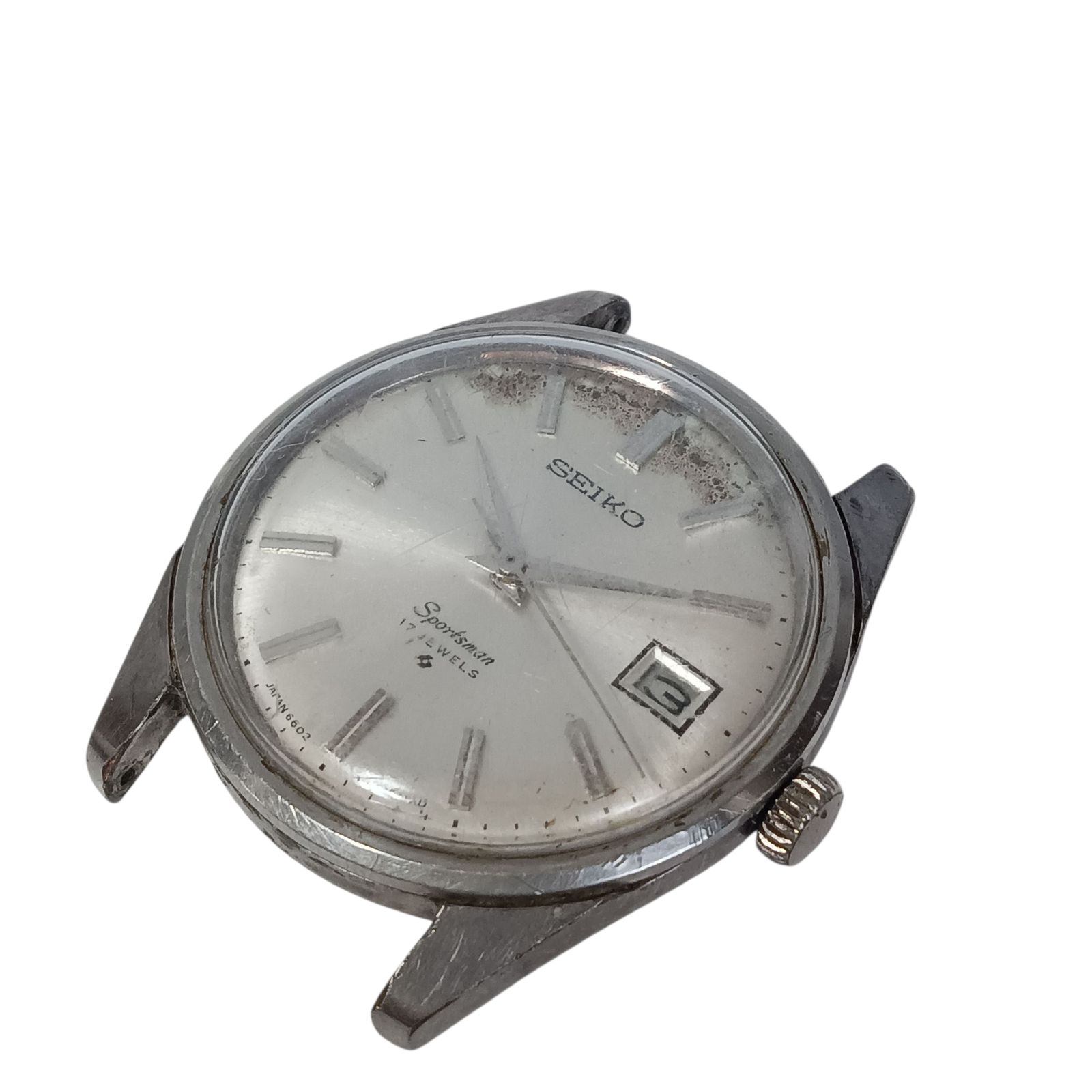 稼働 1103 3 SEIKO Sportsman セイコー スポーツマン 6602 9982 メンズ腕時計 手巻き フェイスのみ デイト