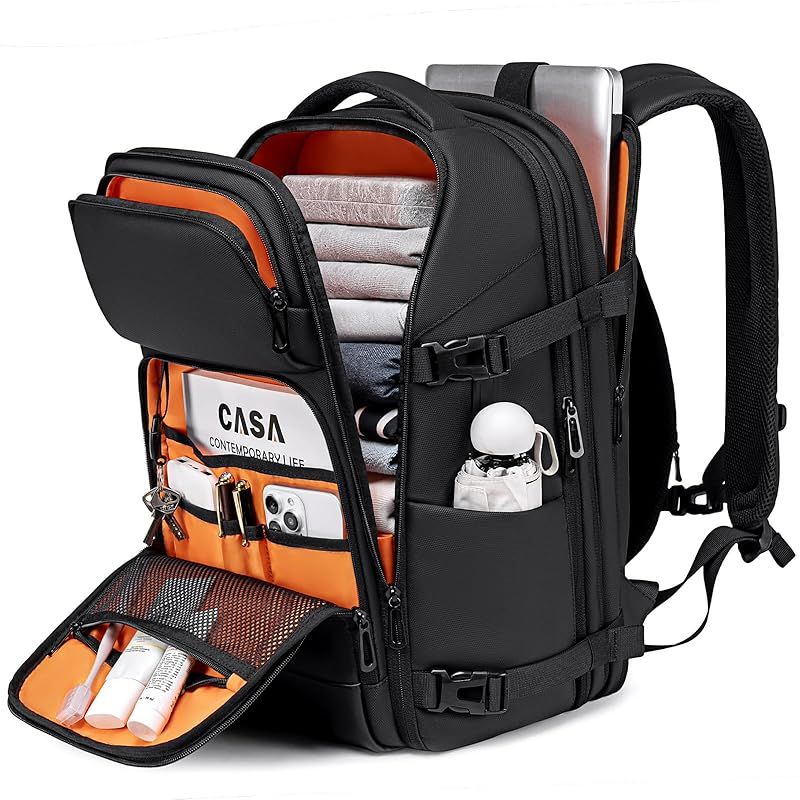 FENRUIEN 2025最新 32-42L 拡張 機内持ち込み手荷物 ハンドラゲッジ トロリーストラップ付き リュック メンズ ビジネスリュック リュックサック大容量 PCラップトップバック 防水 17インチ ビジネスバッグ マチ拡張 USB充電ポー