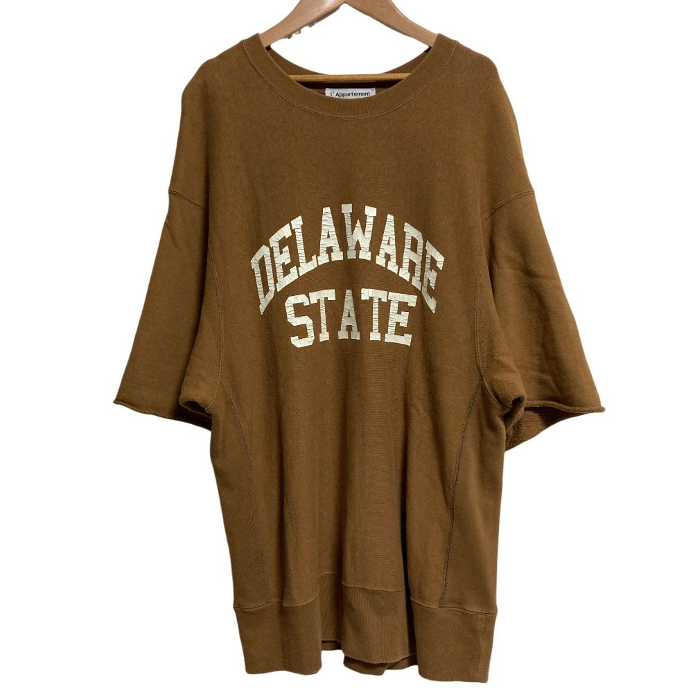 L’Appartment　アメリカーナ ハーフスリーブスウェット　モカブラウン L'Appartment アメリカーナ ハーフスリーブスウェット モカ