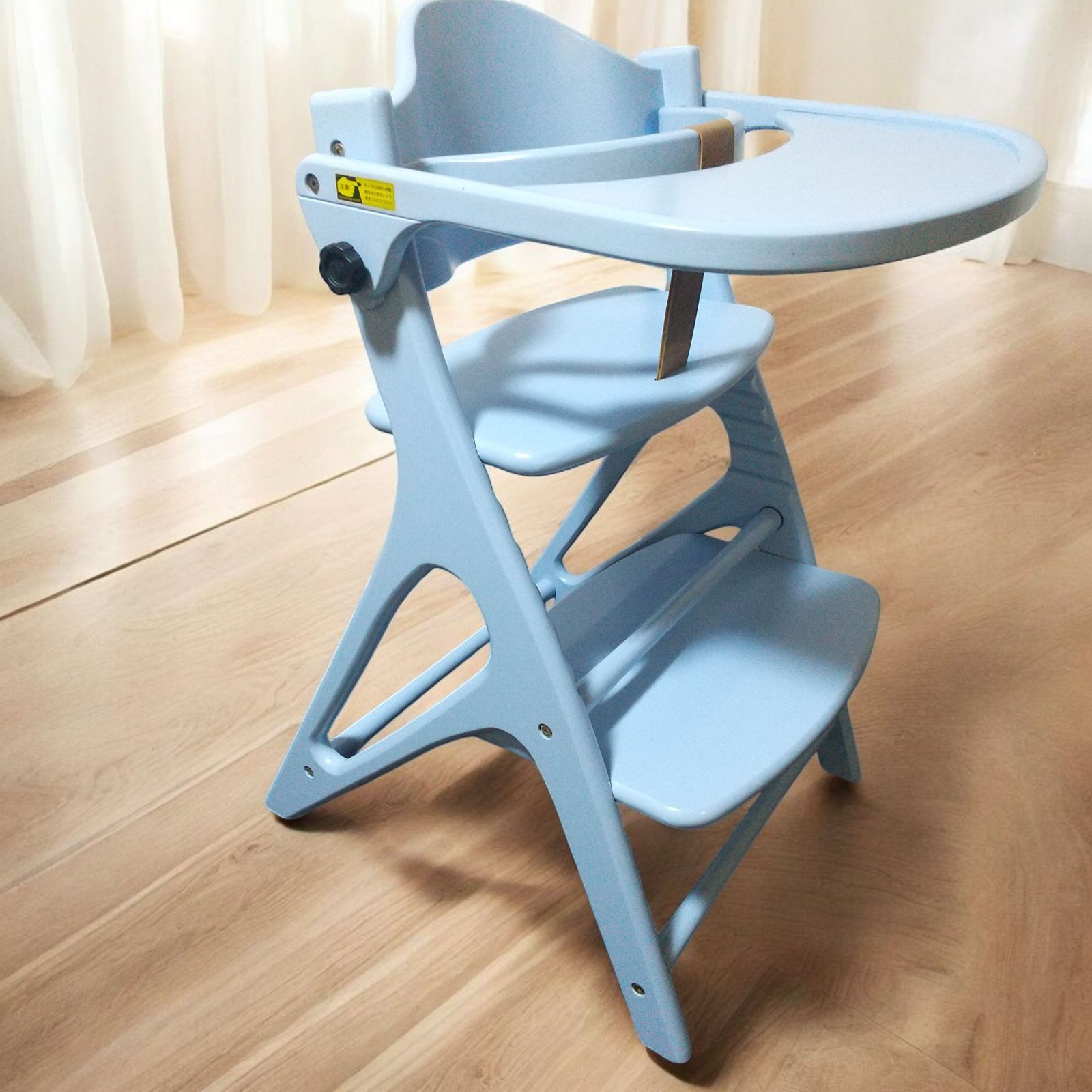 北海道 沖縄県は即 不可 大和屋 アッフルチェア シェルブルー yamatoya affel chair テーブル ガード 木製ベビーチェア ハイチェア