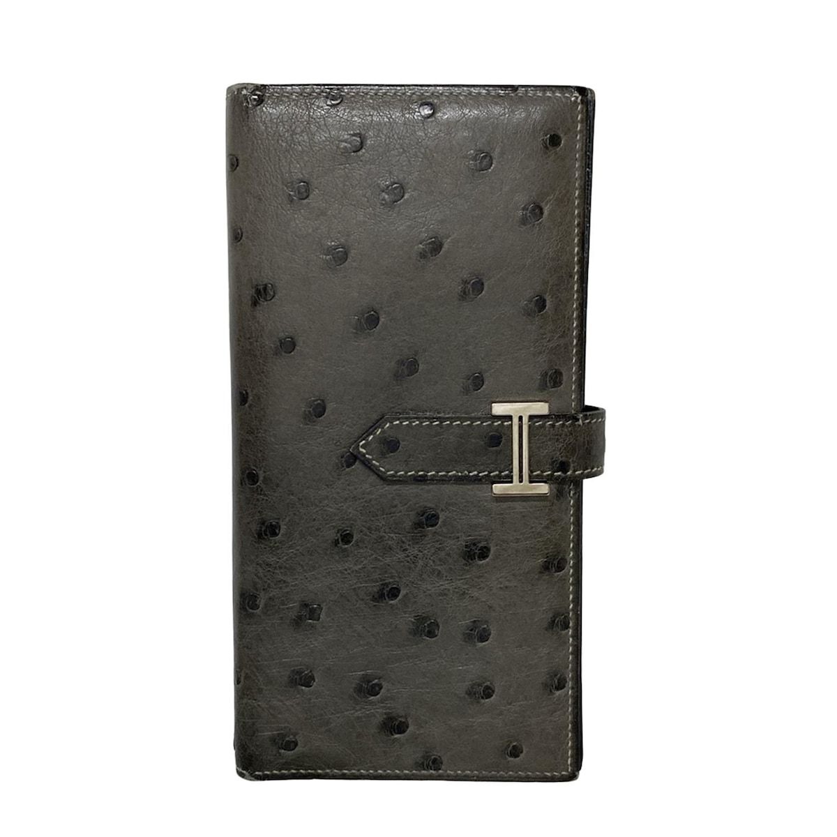 HERMES エルメス 長財布 ベアンスフレ グレー 新型金具 シルバー金具