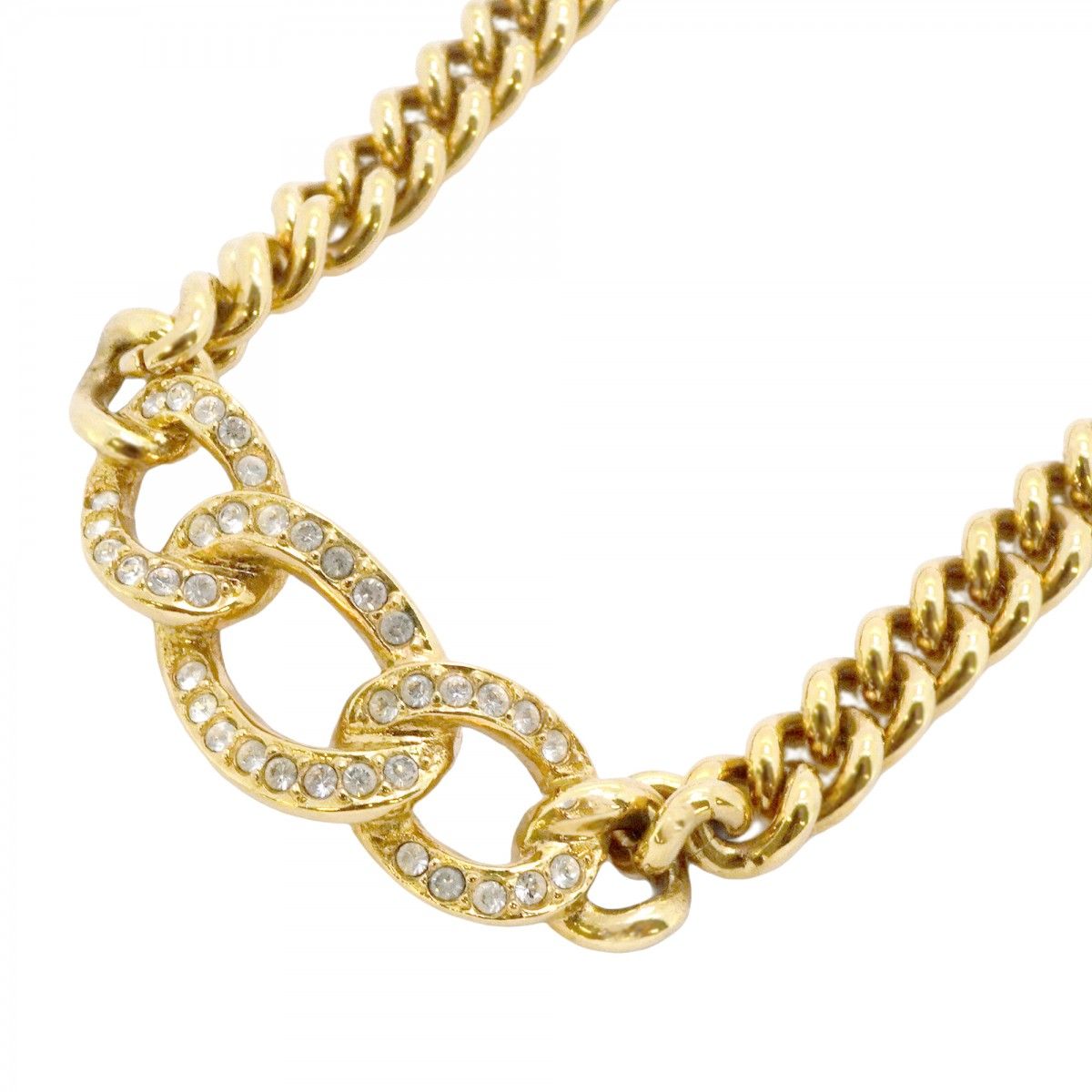 5jmb0600 クリスチャンディオール ネックレス チェーン GPメッキ ラインストーン ゴールド レディース