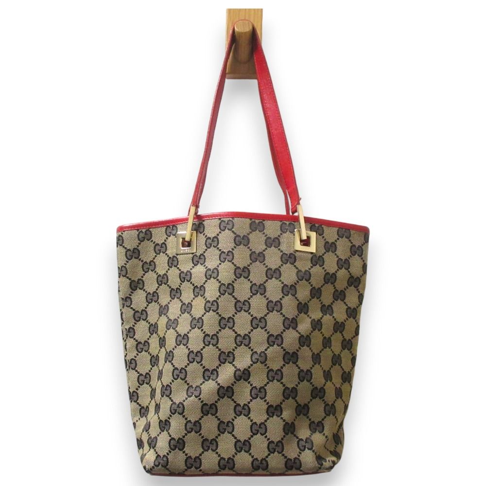 良品 GUCCI グッチ GGキャンバス ミニトートバッグ 1099 ベージュ  