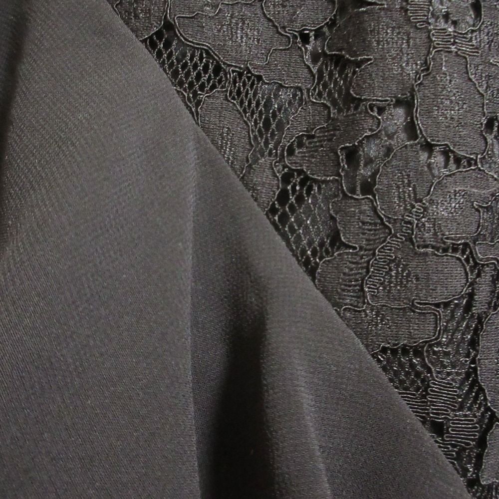 24AW GRACE CONTINENTAL グレースコンチネンタル シフォントリミングレーススカート 0124421004 サイズ38 ブラック レディース 古着
