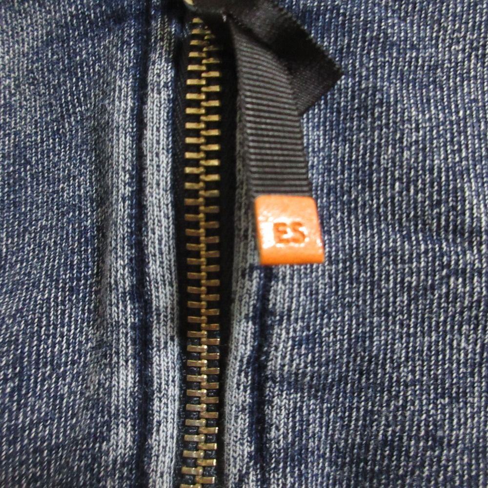 25 SS エッセンシャル ダブル クロージング インディゴクロップドパーカー サイズF ブルー レディース 古着