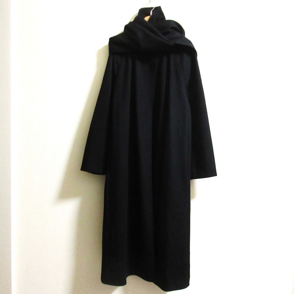 theory セオリー ポリッシュドウールスカーフリバーコート サイズS ブラック レディース 古着