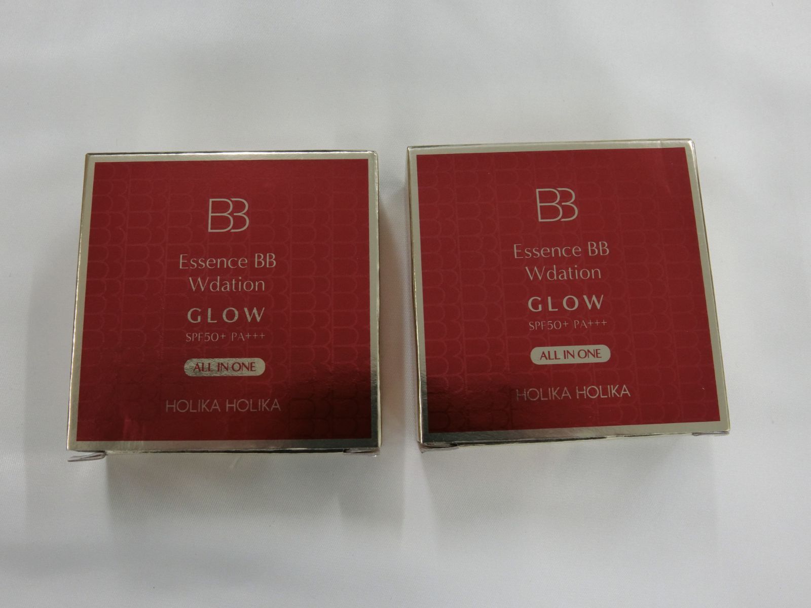 【ホリカホリカ エッセンス BB Wデーション グロウ (BBクリーム・ファンデーション)18g 専用パフ付き (未使用×２)(箱崩れ有) 合計92.0g】