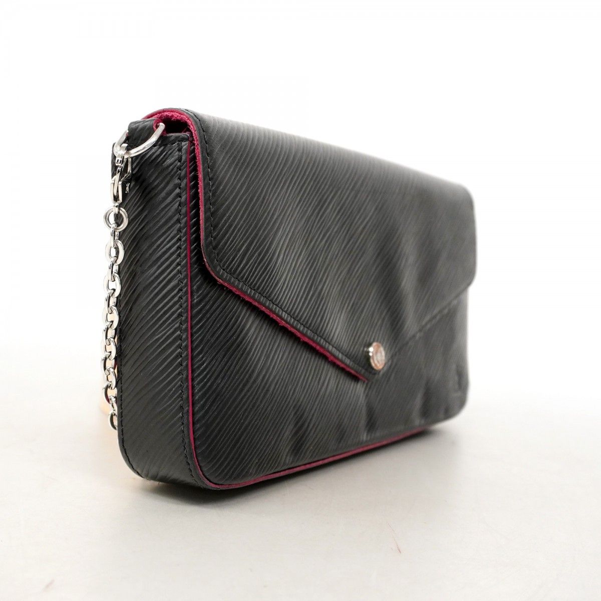 5me6294 ルイヴィトン ショルダーウォレット エピ ポシェットフェリシー M64579 ノワール ホットピンク レディース