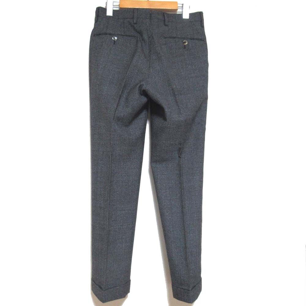 PT 01 ピーティーゼロウーノ グレンチェック柄 ALFRED BROWN ジェントルマンフィット スラックスパンツ サイズ44 グレー メンズ 古着