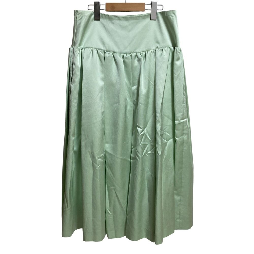 Drawer ドゥロワー サスペンダー サテンスカート 6524-299-1516 サイズ40 ライトグリーン レディース 古着