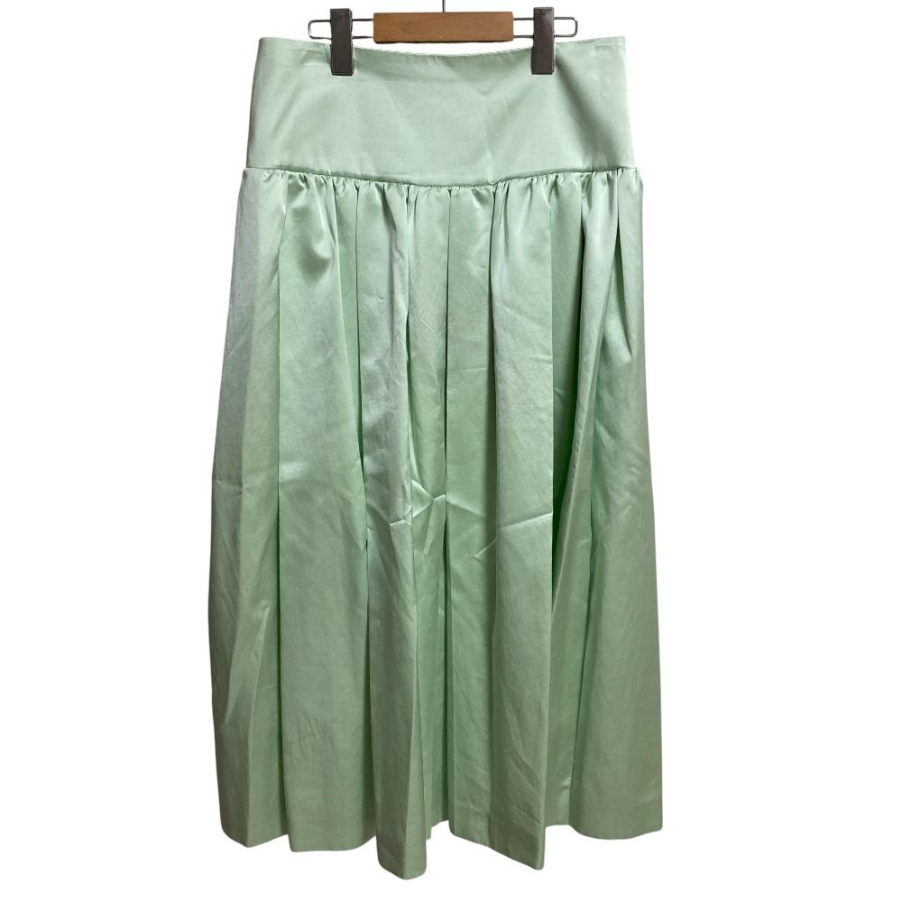 Drawer ドゥロワー サスペンダー サテンスカート 6524-299-1516 サイズ40 ライトグリーン レディース 古着