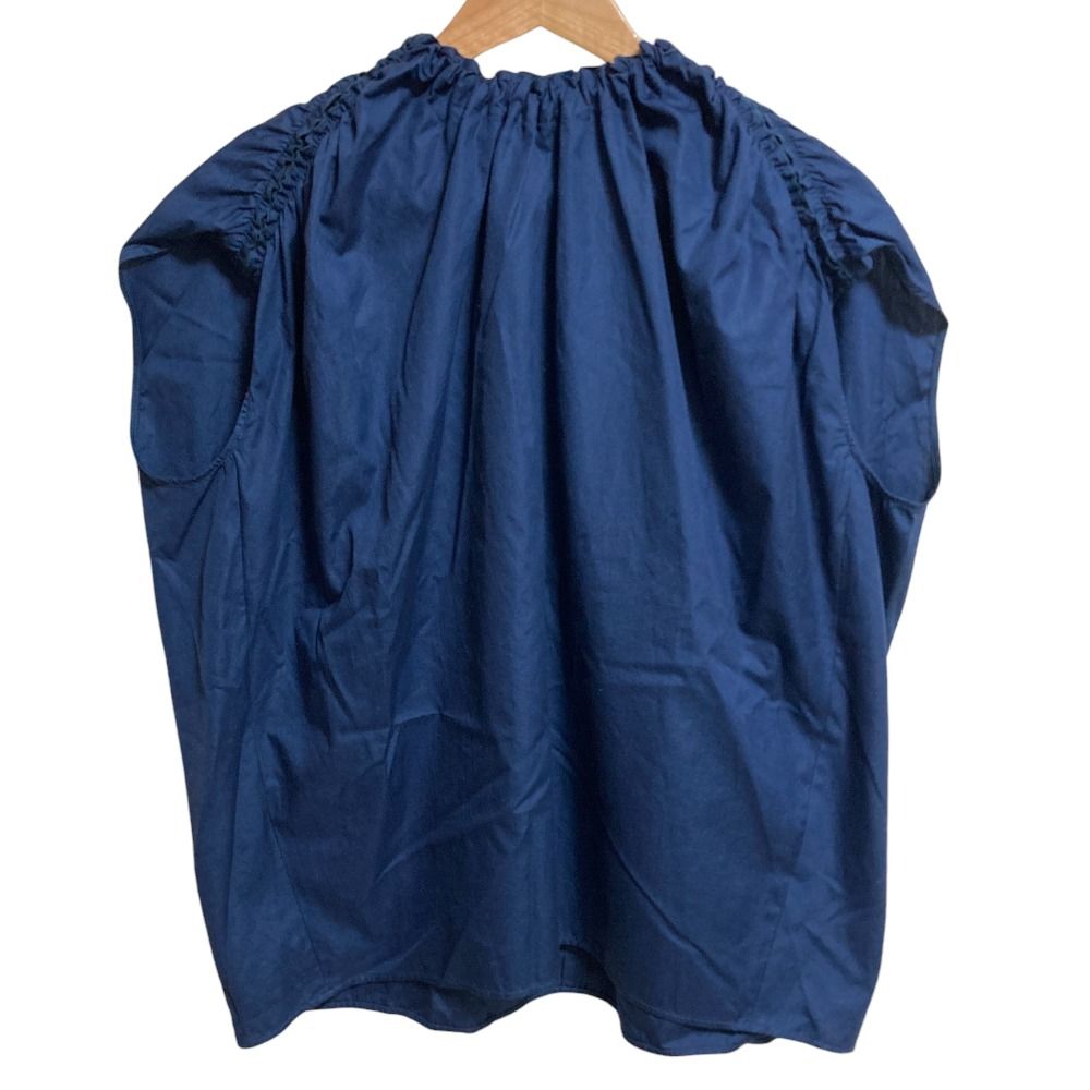 MARNI マルニ ギャザーネックブラウス サイズ38 ネイビー レディース 古着