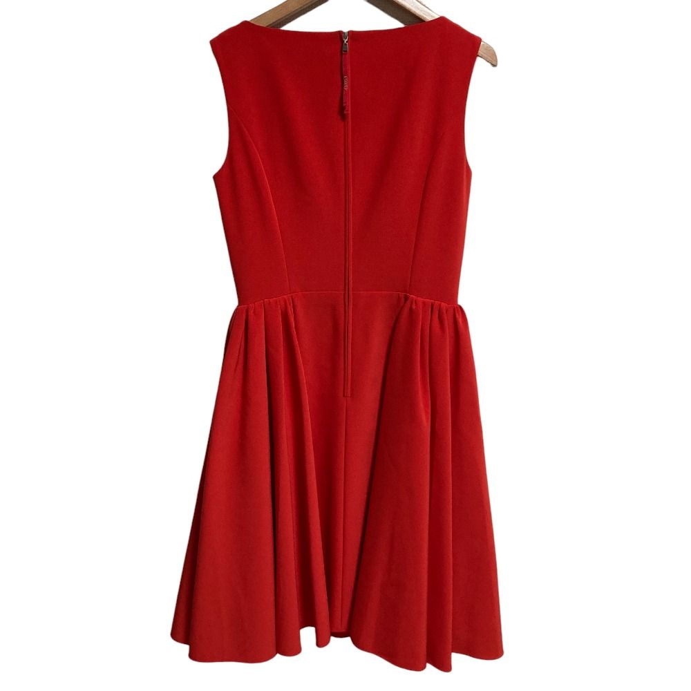 FOXEY NEW YORK フォクシーニューヨーク サイドギャザードレスワンピース 38328 サイズ38 レッド レディース 古着