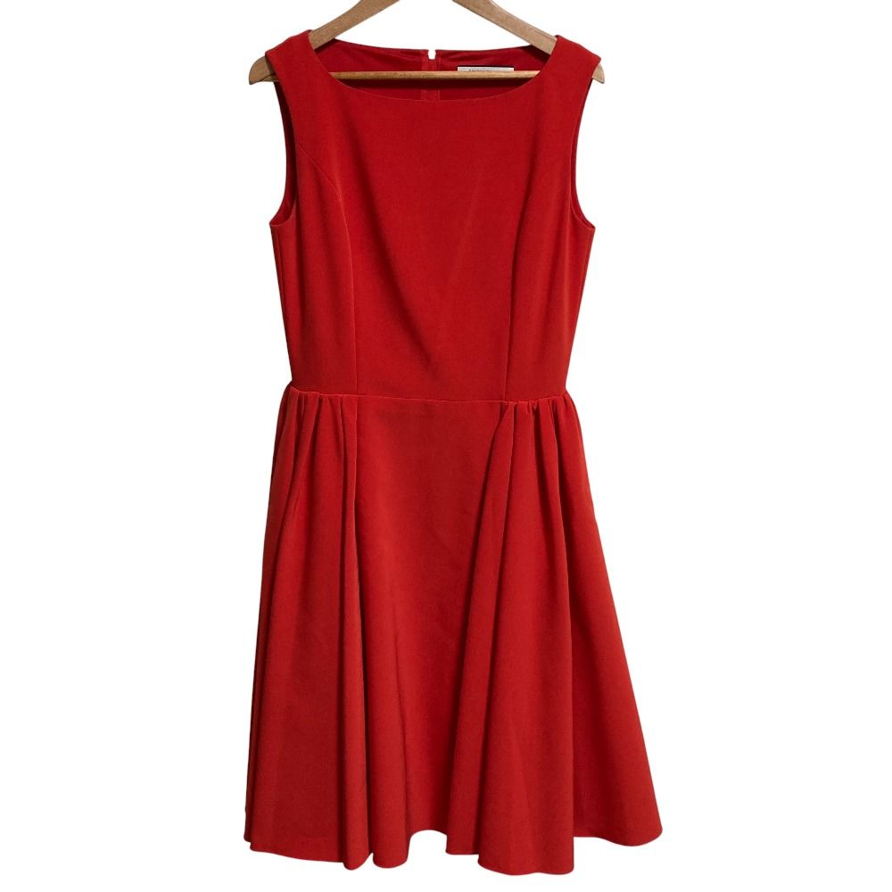 FOXEY YORK フォクシーニューヨーク サイドギャザードレスワンピース 38328 サイズ38 レッド レディース 古着