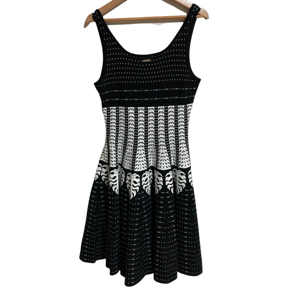 DSQUARED2 ディースクエアード ノースリーブニットドレスワンピース XSサイズ ブラックホワイト レディース 古着