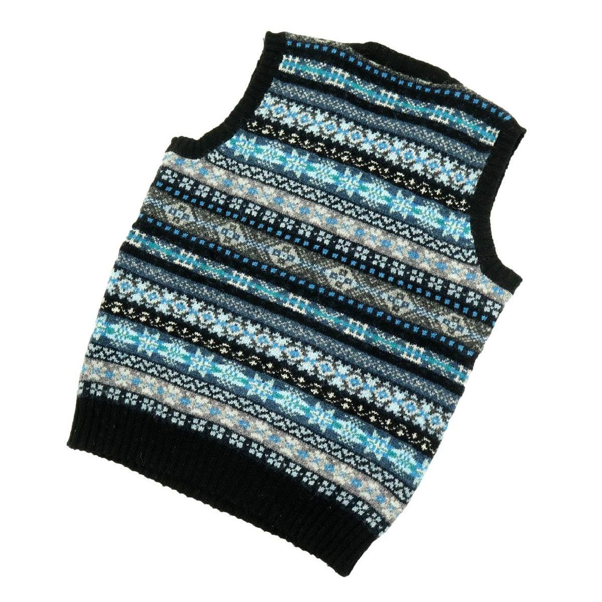 B3547 JAMIESON S×green label relaxing ジャミーソンズ グリーンレーベルリラクジング Vネック ベスト フェアアイル柄 別注