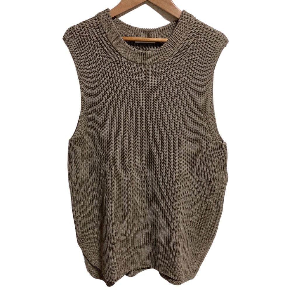 25 SS I LIKE. エブリデイアイライク リネンベスト ジレ カーキ レディース 古着