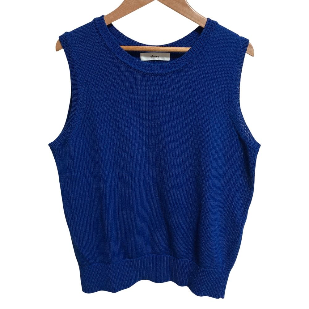 25SS ebure エブール コットンフラットヤーン ベスト 4110800394 ブルー レディース 古着