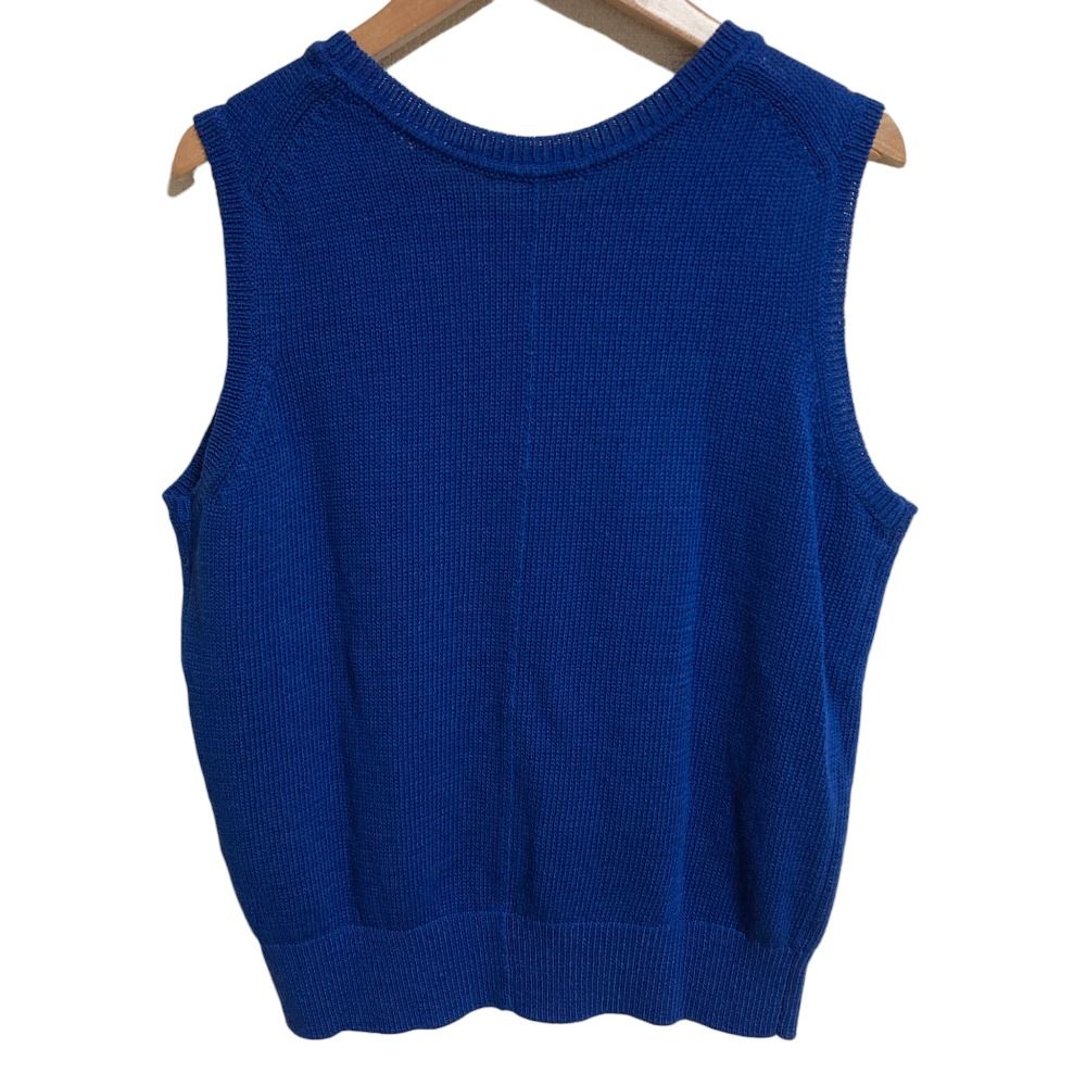 25 SS ebure エブール コットンフラットヤーン ベスト ブルー レディース 古着