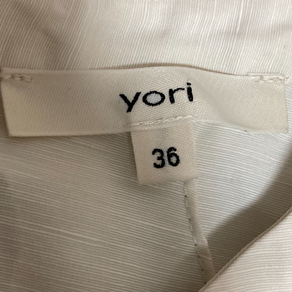 美品 23SS yori ヨリ ショートパフギャザーブラウス YR21-23066SM サイズ36 オフホワイト レディース 古着 中古 USED 美品 23SS yori ヨリ ショートパフギャザーブラウス YR21-23066SM