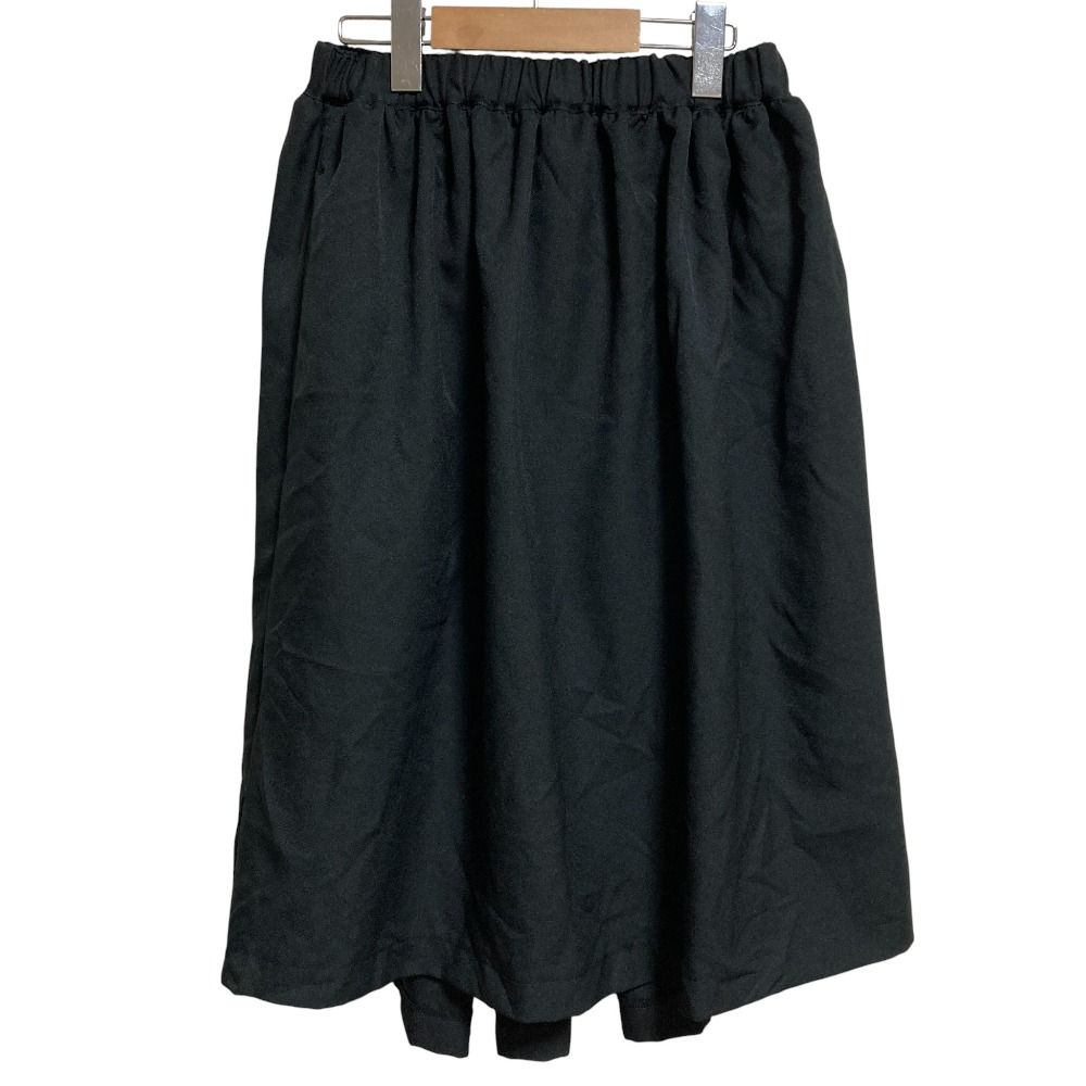 COMME des GARCONS コムデギャルソン コムコム AD2019 ポリ縮絨 ヘムスカート RE-S012 XSサイズ ブラック レディース 古着