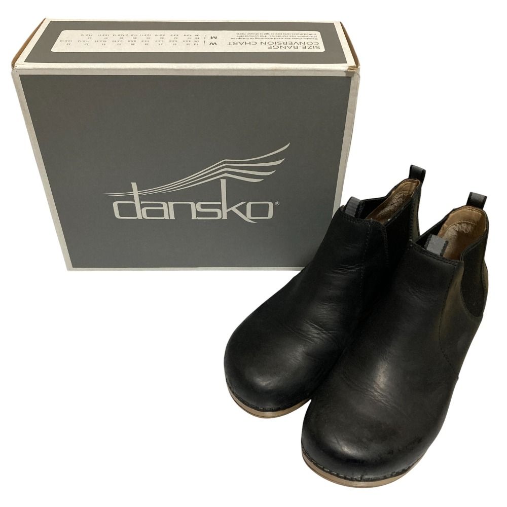 DANSKO ダンスコ レザー サイドゴア ショートブーツ サイズ37 ブラック レディース 古着