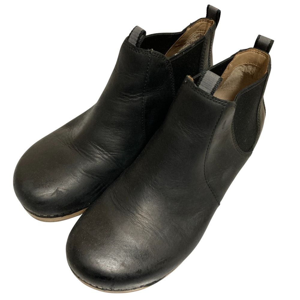 DANSKO ダンスコ レザー サイドゴア ショートブーツ サイズ37 ブラック レディース 古着