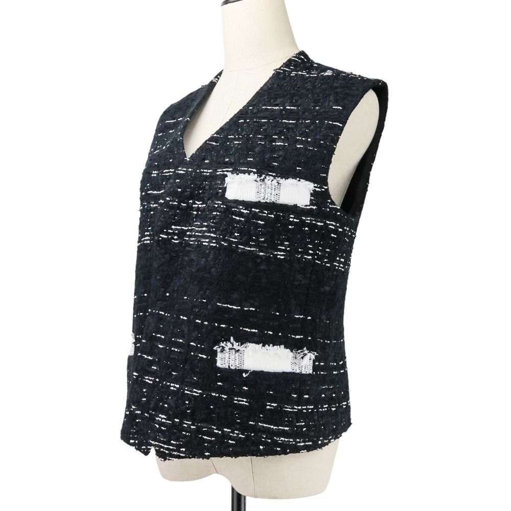 24 SS .B トゥモローランド.B 2トーンツイードジレ F ブラック レディース 古着