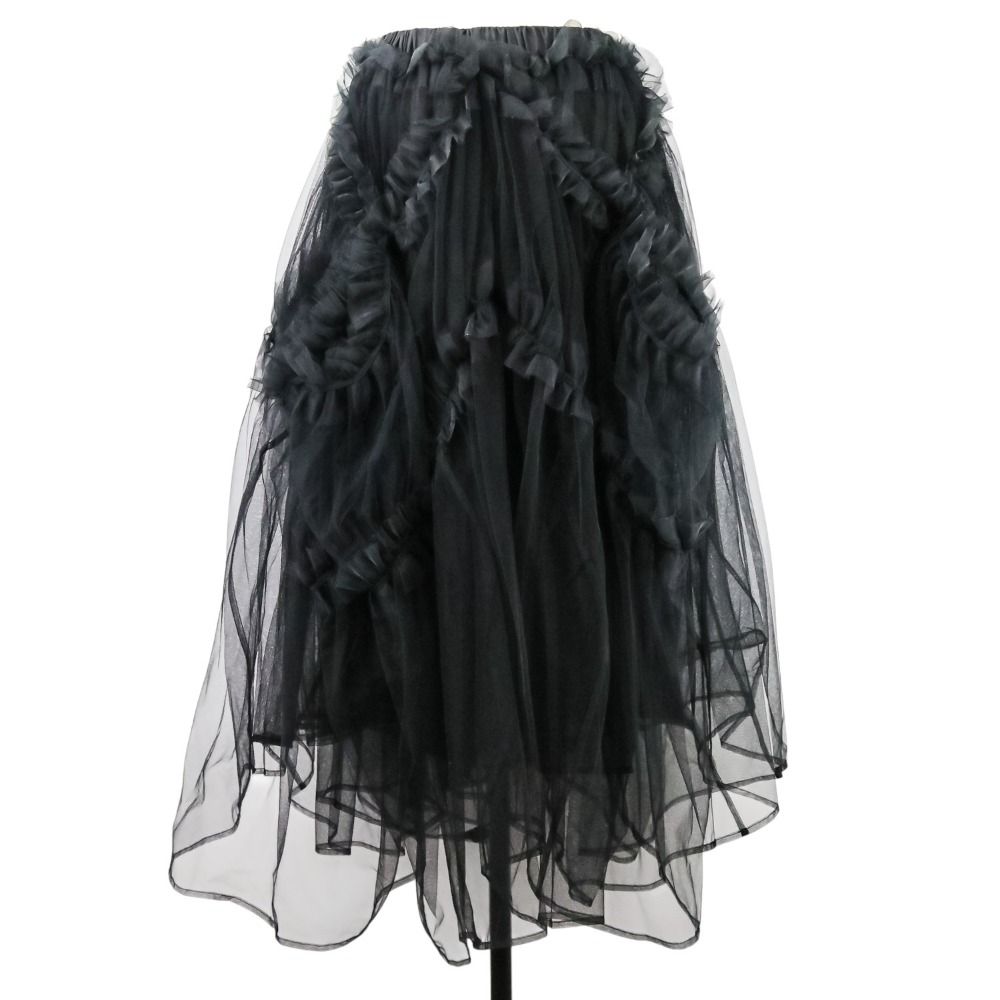 21 SS noir kei ninomiya ノワールケイニノミヤ コムデギャルソン チュール フリル ボリュームスカート 3 G-S 002 XS ブラック レディース 古着