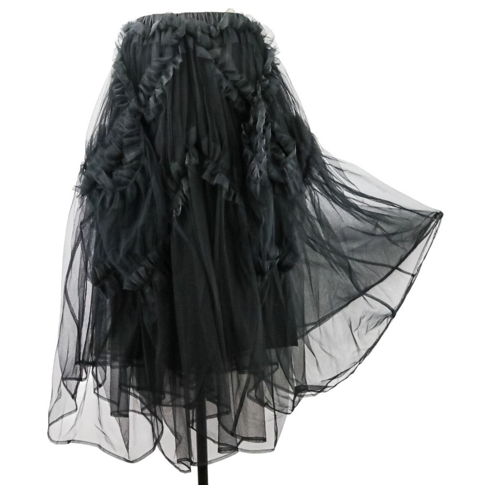 21SS noir kei ninomiya ノワールケイニノミヤ コムデギャルソン チュール フリル ボリュームスカート 3G-S002 XS ブラック レディース 古着