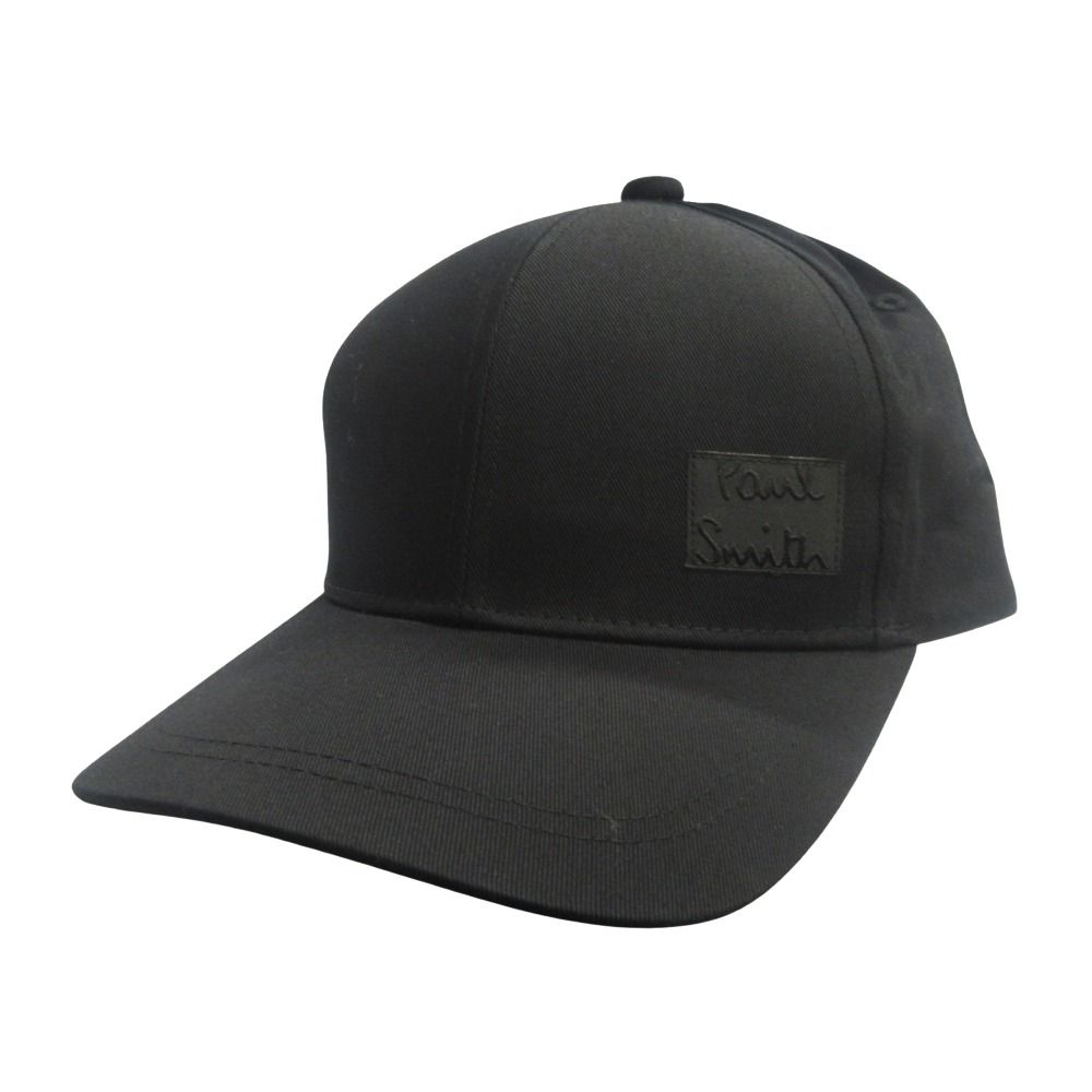 Paul Smith ポールスミス Cropped Logo クロップドロゴ キャップ 帽子 スクエアロゴ ツイル 黒 ブラック メンズ レディース 古着