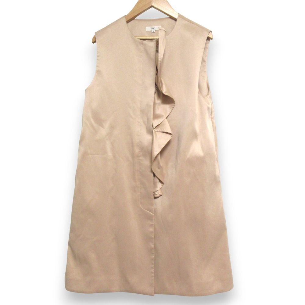 yori ヨリ ブライトフリルジレ ベスト サイズ36 ピンクベージュ レディース 古着