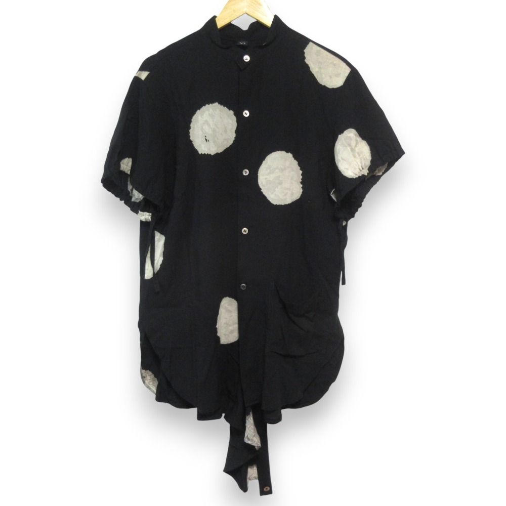 Y s ワイズ ヨウジヤマモト ショートスリーブ バンド シャツ サイズ1 ブラック レディース 古着