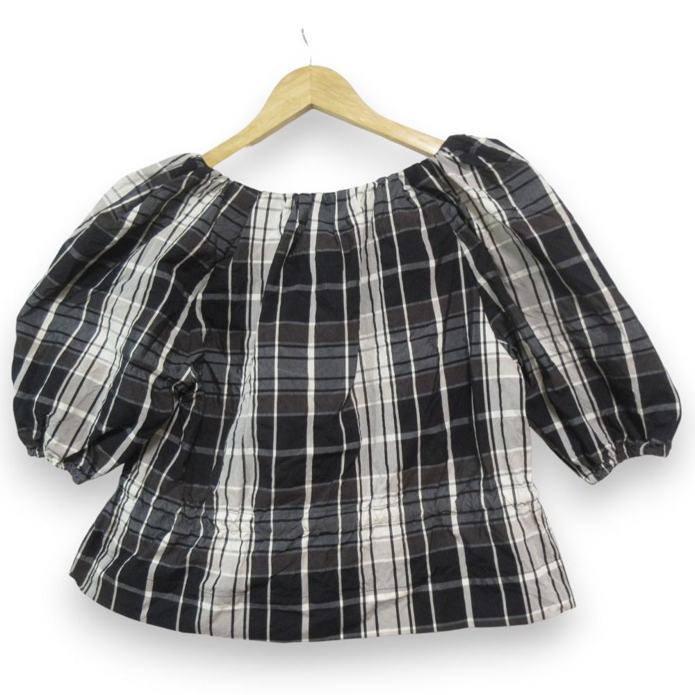 25 SS Vivienne Westwood ヴィヴィアンウエストウッドレッドレーベル コットンシルク タータンチェックトップ 00 ブラック レディース 古着